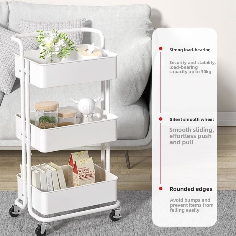 Book Cart Rolling - Troli Penyimpanan Alat Nail Art dengan
