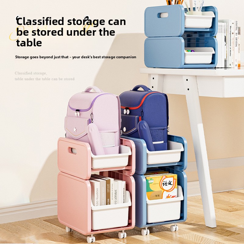Book Cart Rolling - Troli Penyimpanan Ransel Rumah, Organizer Buku,