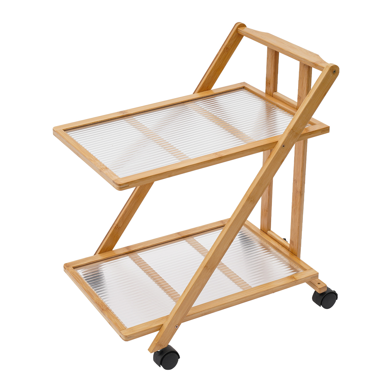 Rak Penyimpanan Lipat Bambu 2  - Book Cart Rolling ulasan dan harga