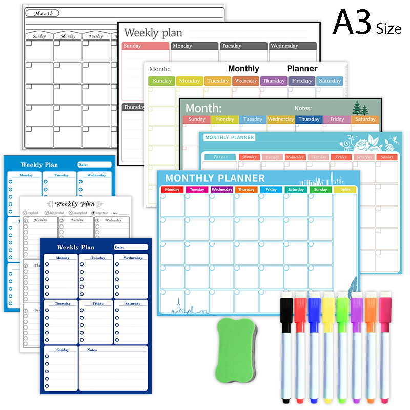 Perencana bulanan mingguan mag - Magnetic Whiteboard Calendar ulasan dan harga