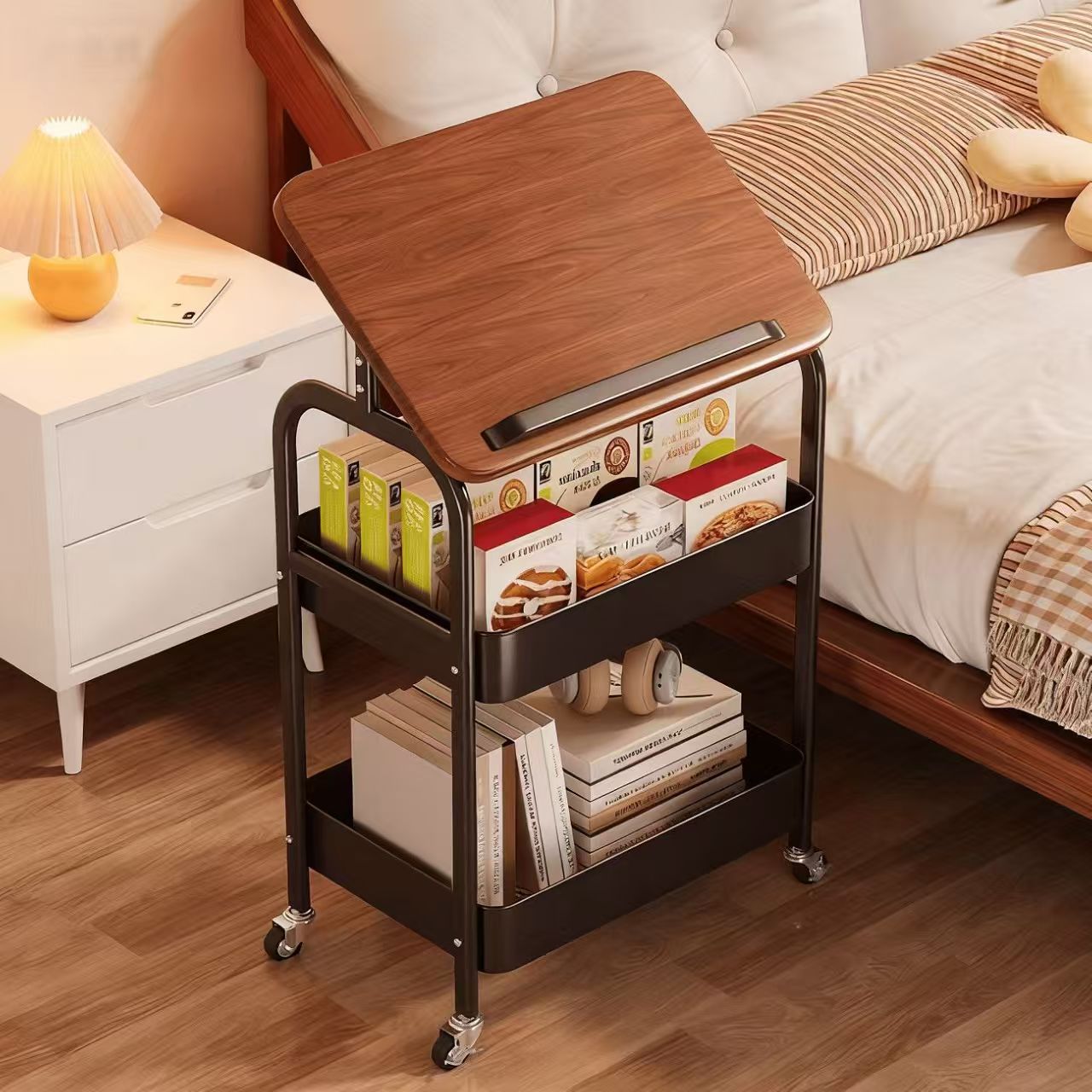 Troli Utilitas Portabel Beroda - Book Cart Rolling ulasan dan harga