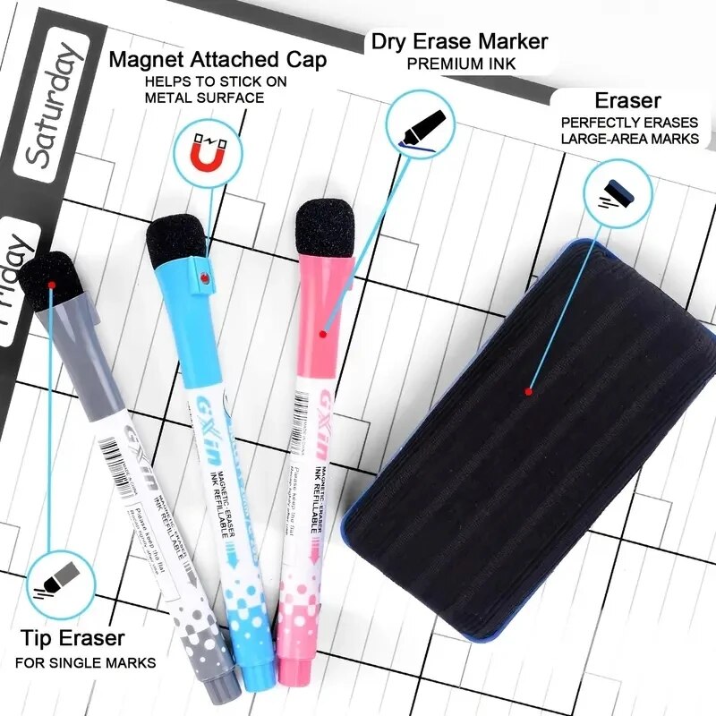 1 Set kalender penghapus kerin - Magnetic Whiteboard Calendar ulasan dan harga