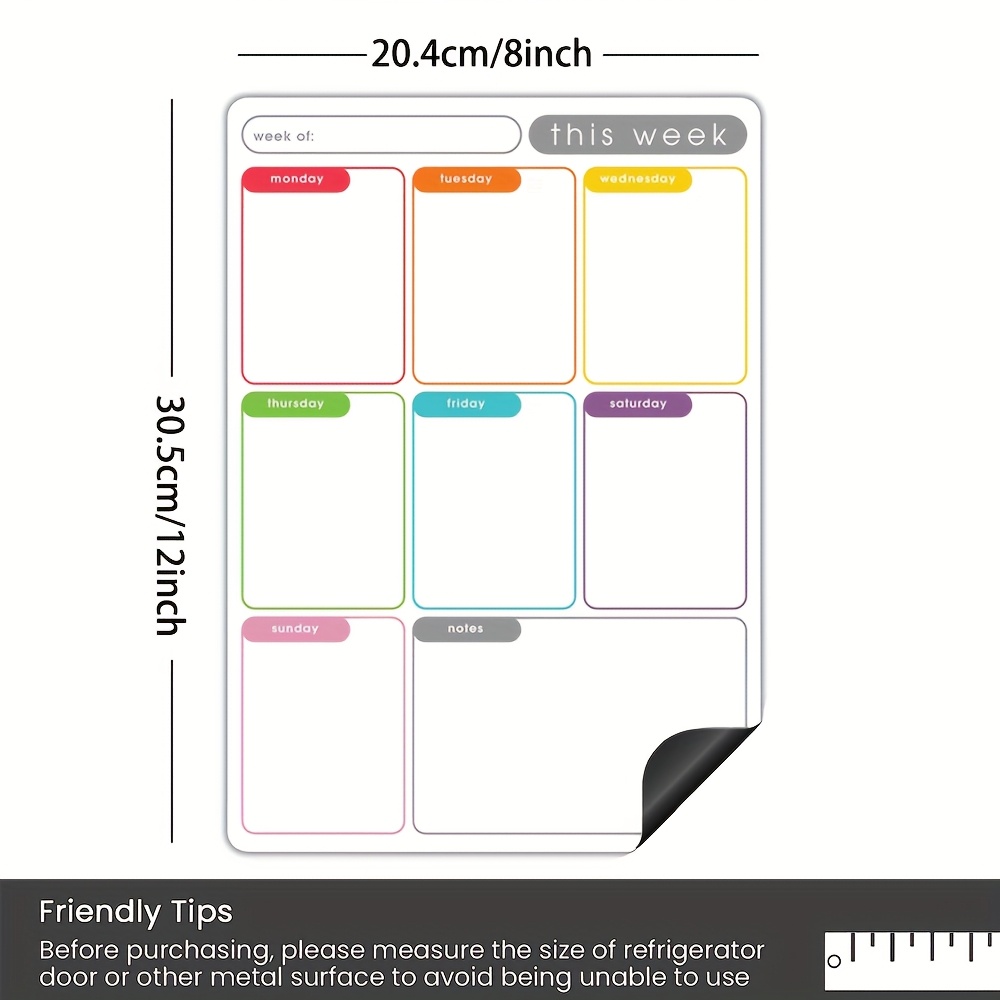 Perencana Mingguan Magnetik A4 - Magnetic Whiteboard Calendar ulasan dan harga