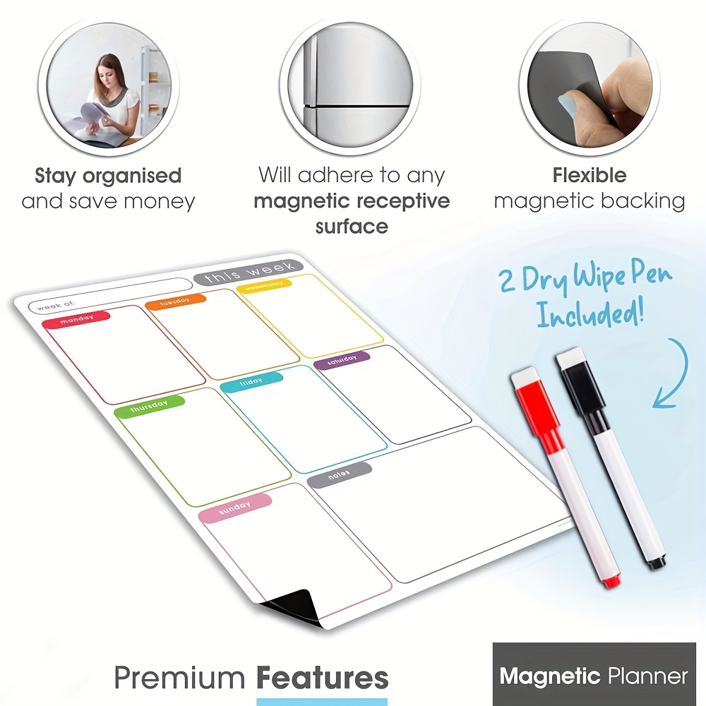 Perencana Mingguan Magnetik A4 - Magnetic Whiteboard Calendar ulasan dan harga