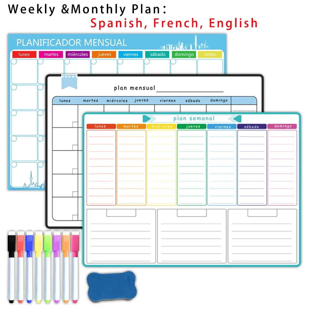 Perencana Mingguan & Bulanan M - Magnetic Whiteboard Calendar ulasan dan harga