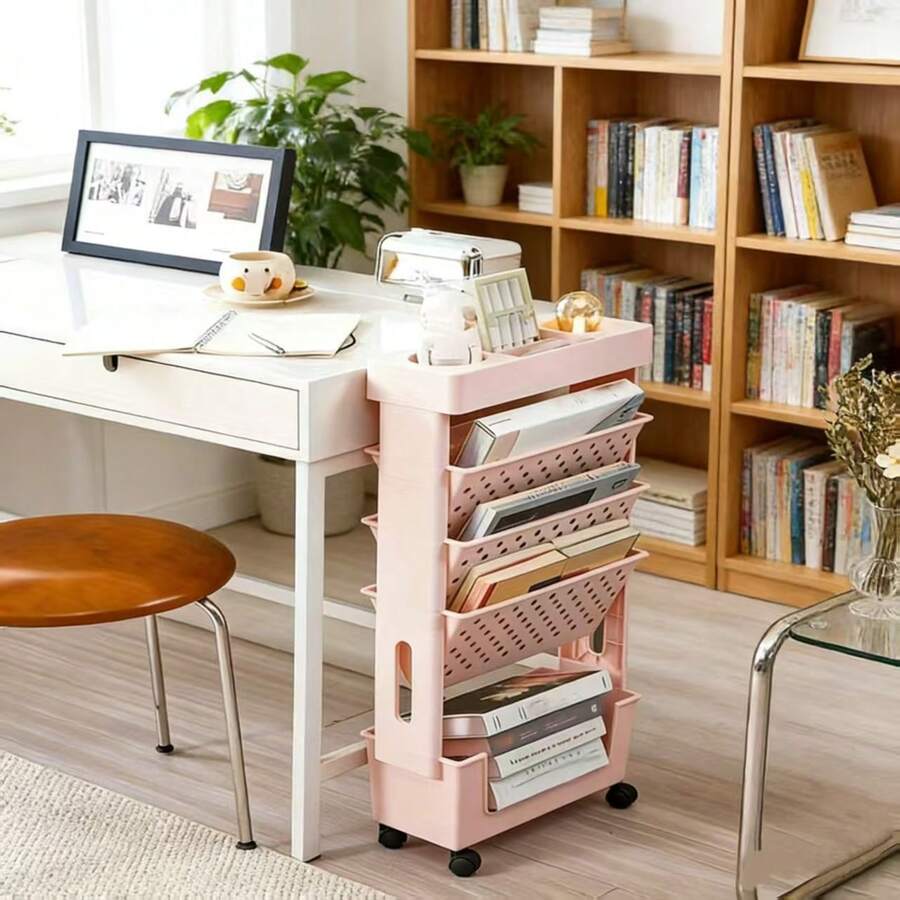 Troli Penyimpanan 5 Tingkat De - Book Cart Rolling ulasan dan harga